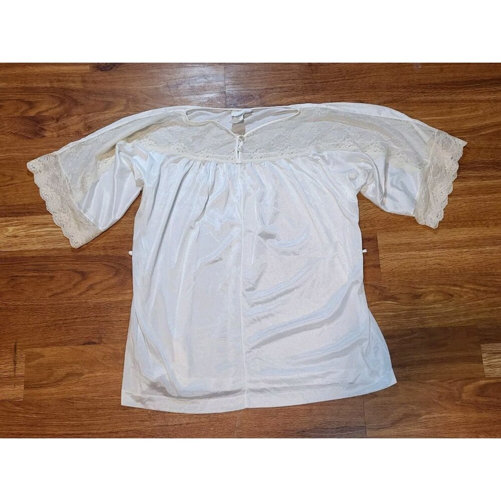 Vtge Undercover Wear White Lace Nylon Sleep Shirt Size Small Read
